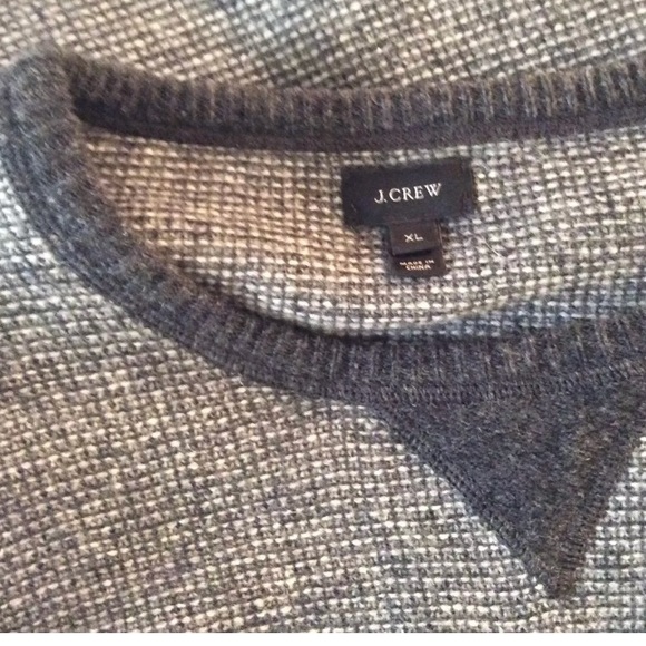 Men’s J.CREW 100% Wool Sweatshirt Sweater Crewneck Gray Pullover Knit Classic - Picture 7 of 10